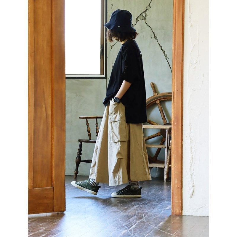 スカート ロング丈 Aラインスカート レディース 無地 綿100％ タイプライター しっかり生地 通気性 ウエストゴム 着痩せ  PATY パティ GENTIL | PATY | 07