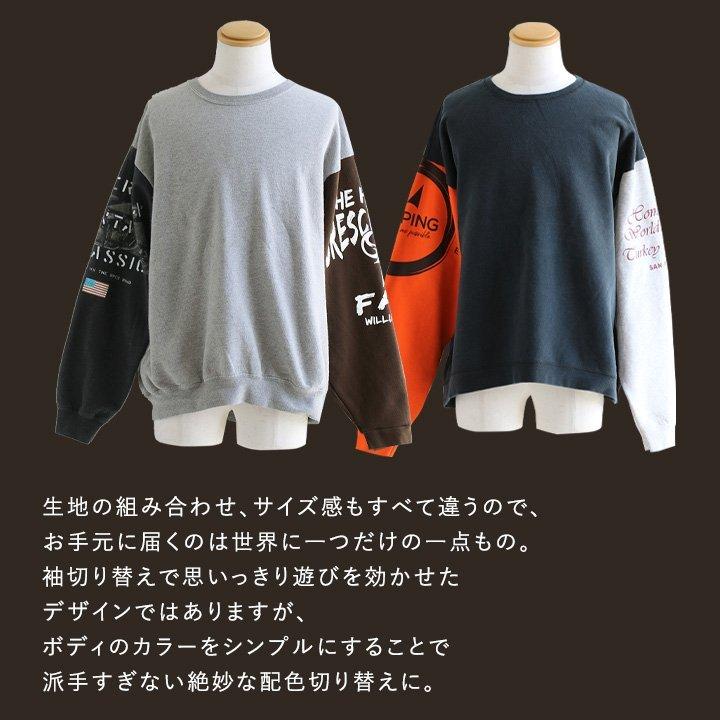 Re:make スウェット トレーナー 長袖 古着 リメイク アソート 2種類 袖