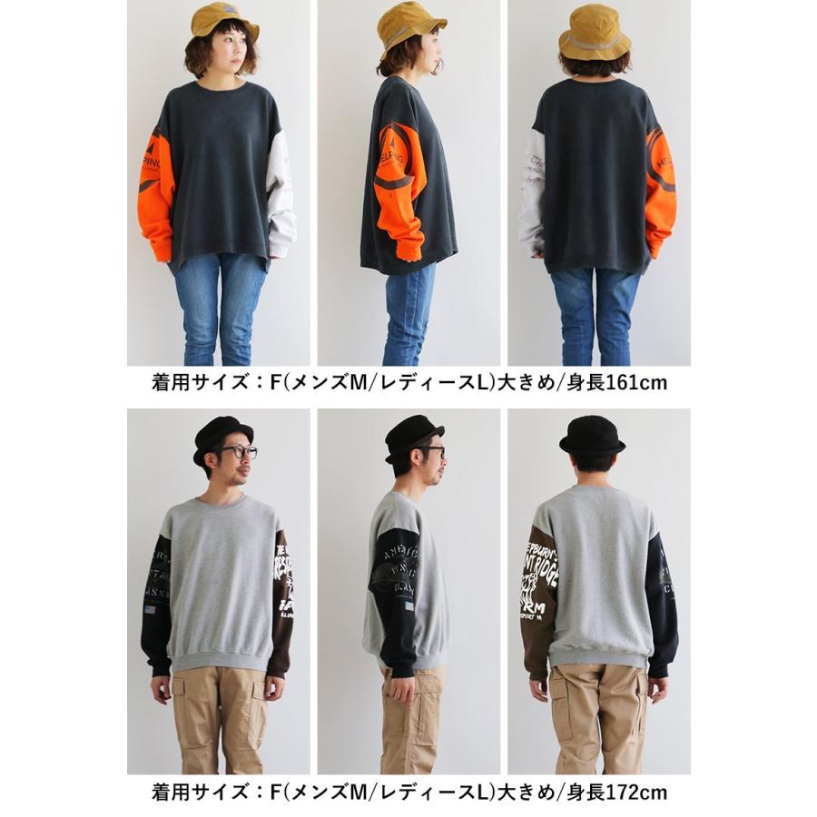 Re:make スウェット トレーナー 長袖 古着 リメイク アソート 2種類 袖