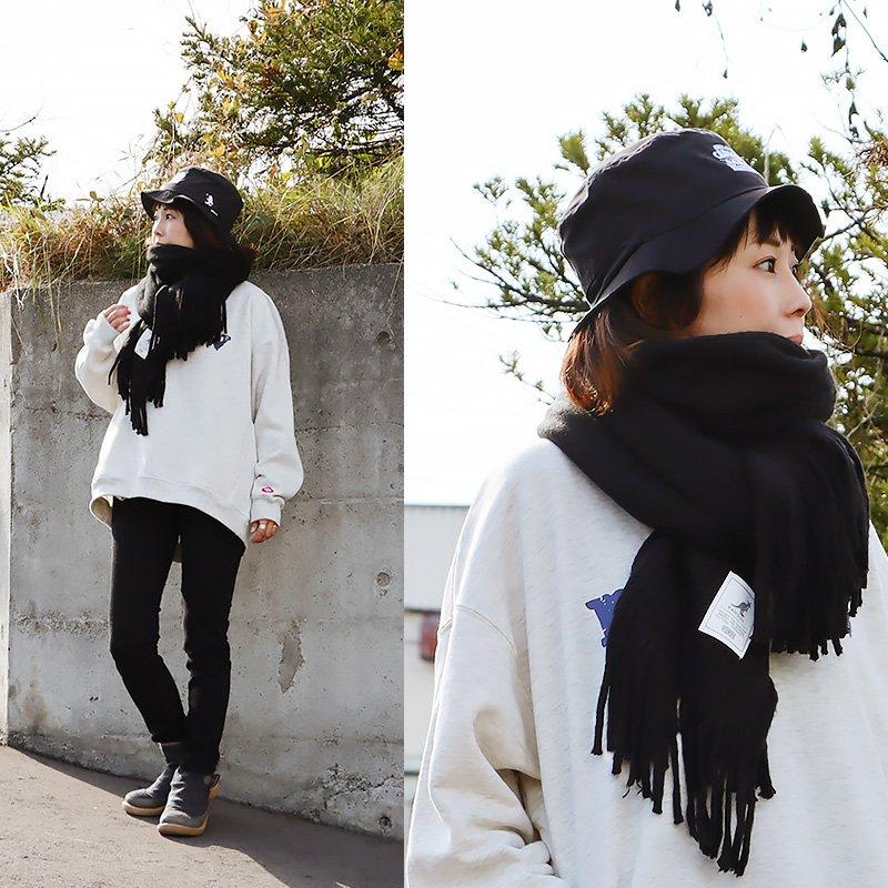 ストール マフラー 大判 ラッセルストール 紐フリンジ ニット リブラッセル編み シンプル PATY パティ KANGOL | PATY | 05