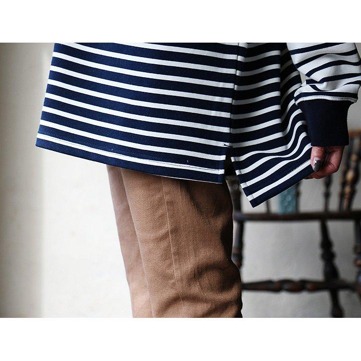 トップス プルオーバー 長袖 レディース お尻が隠れる ボーダー 配色切り替え 綿100％ ミニ裏毛 通気性 PATY パティ GENTIL | PATY | 02