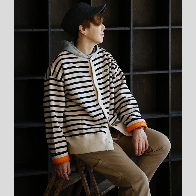 カーディガン レディース ゆったり 秋冬 厚手 スウェット スウェットカーデ 裏配色 裏起毛 長袖 裾リブ ボタン ポケット SAIL セイル | PATY | 11