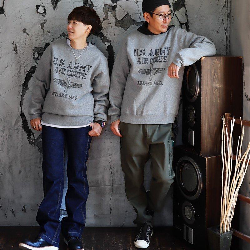 トレーナー スウェット 長袖 クルーネック メンズ レディース 無地 プリント グレー 綿 ポリエステル  PATY パティ AVIREX | AVIREX | 02