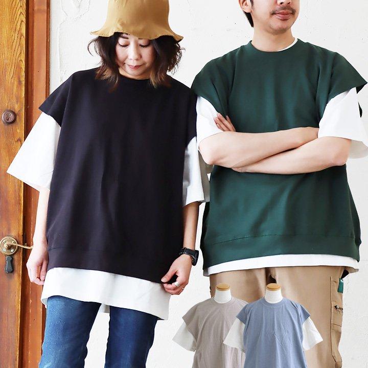 セットアンサンブル 2枚1組 Tシャツ 半袖ベスト メンズ レディース 綿100％ 裏毛 天竺 PATY パティ | PATY