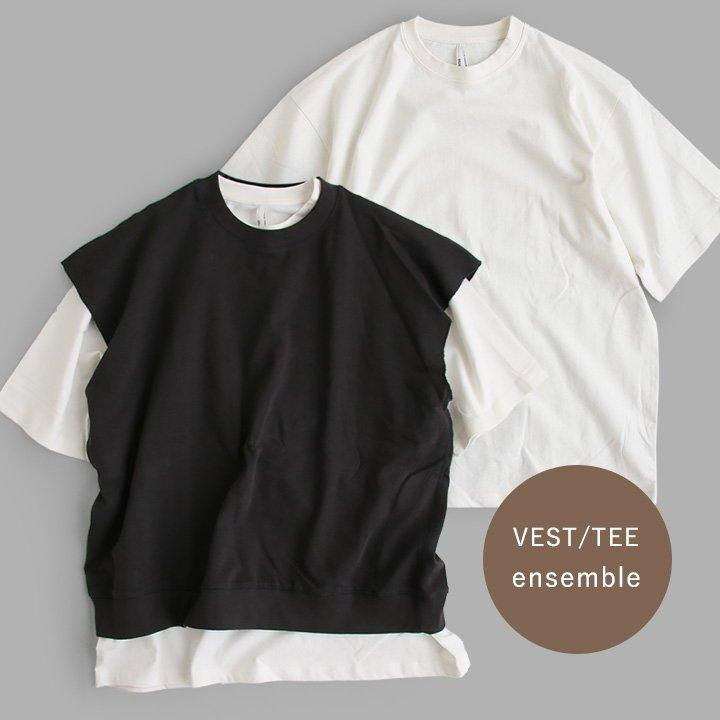 セットアンサンブル 2枚1組 Tシャツ 半袖ベスト メンズ レディース 綿100％ 裏毛 天竺 PATY パティ | PATY | 05