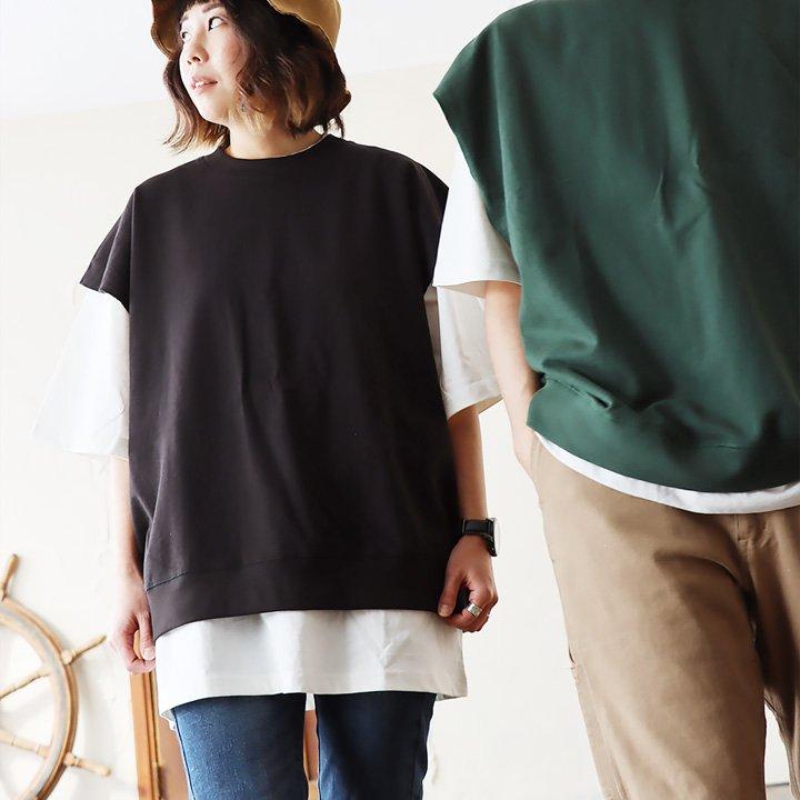 セットアンサンブル 2枚1組 Tシャツ 半袖ベスト メンズ レディース 綿100％ 裏毛 天竺 PATY パティ | PATY | 07