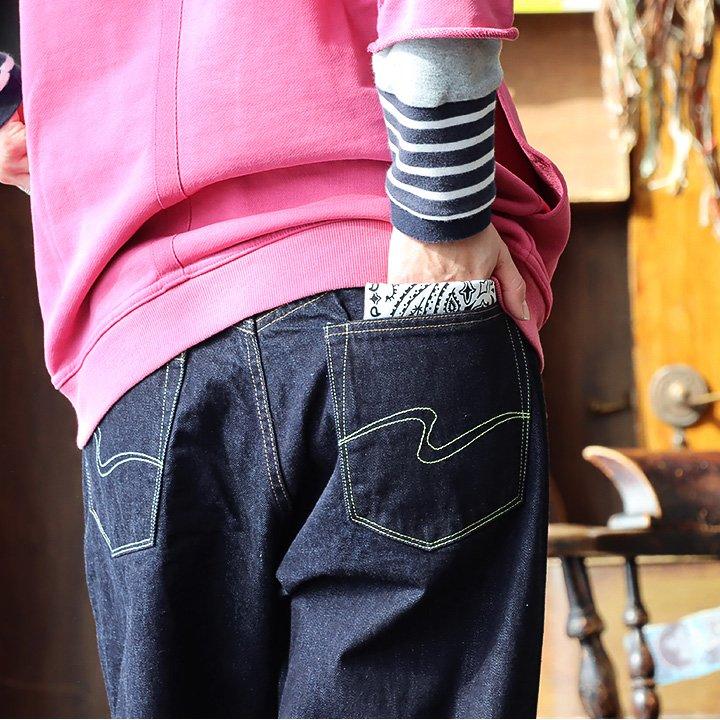 TIGREBROCANTE インディゴ　ウエストゴム TIGRE BROCANTE パンツ デニムパンツ ストレート ワイド メンズ