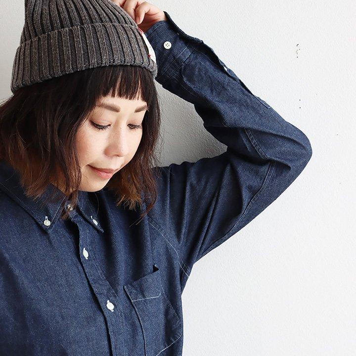 PATY デニムシャツ メンズ レディース 長袖 日本製 コットン 綿100 