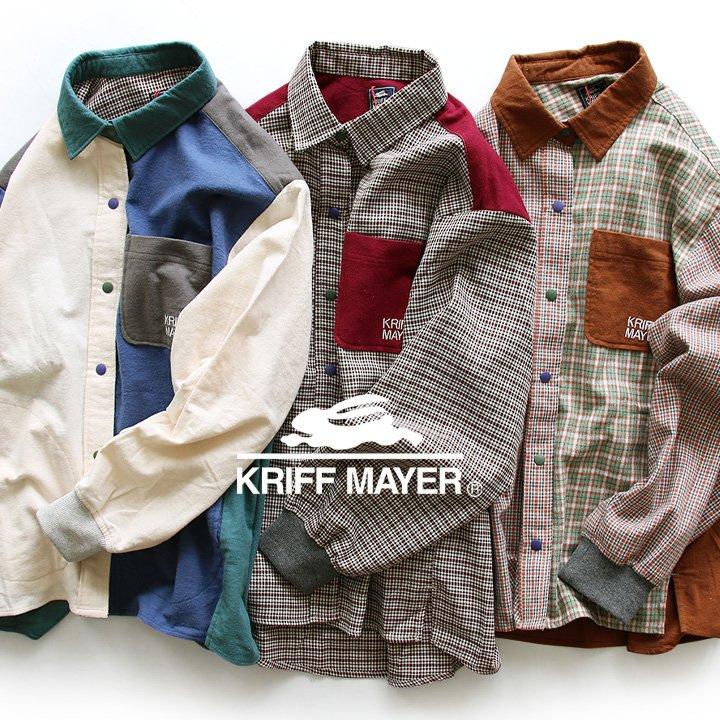 KRIFF MAYER クリフメイヤー シャツ 長袖 チェック柄 メンズ レディース 配色切り替え コットン ポリエステル 綿100％ 袖リブ | KRIFF MAYER | 06