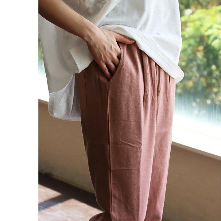 パンツ ワイドパンツ ストレート レディース 無地 接触冷感 ひんやり 涼しい 通気性 夏 夏服 ウエストゴム カジュアル PATY パティ | PATY | 11