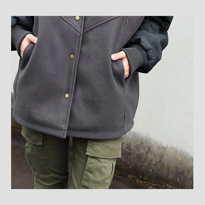 ジャケット レディース メルトン風 袖中綿 キルティング MA-1 前後 アシメントリー着丈 ワイドシルエット OAR’S オールズ | PATY | 11