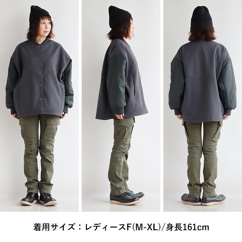 ジャケット レディース メルトン風 袖中綿 キルティング MA-1 前後 アシメントリー着丈 ワイドシルエット OAR’S オールズ | PATY | 17