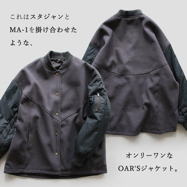 ジャケット レディース メルトン風 袖中綿 キルティング MA-1 前後 アシメントリー着丈 ワイドシルエット OAR’S オールズ | PATY | 06