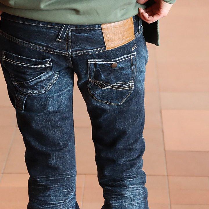 BLUETO ブルート デニムパンツ スリム ストレート Wウエスト 美脚 細 