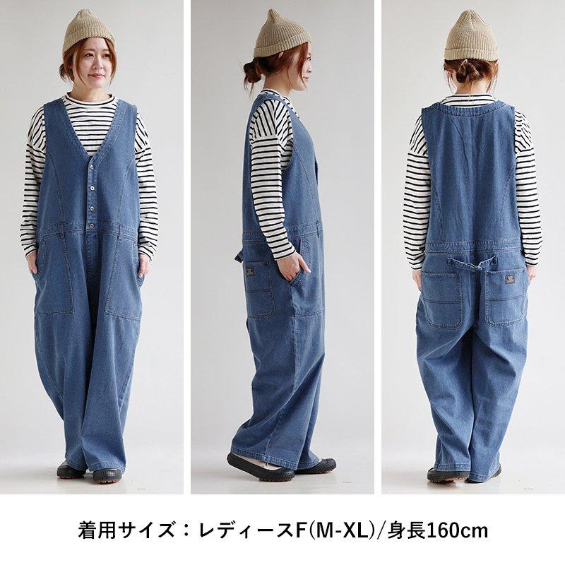 PATY デニム サロペット ゆったり 着痩せ レディース 柔らか 綿100