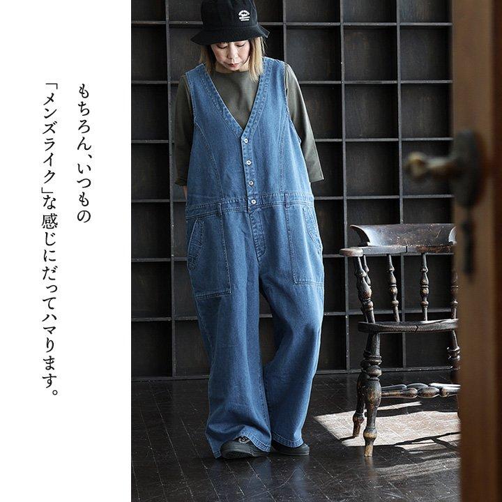 PATY デニム サロペット ゆったり 着痩せ レディース 柔らか 綿100
