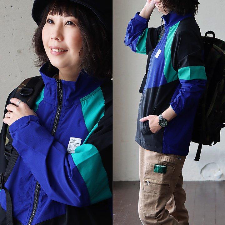 マウンテンパーカー ジャケット メンズ レディース ストレッチ 撥水 軽い 防風 春 ドライ ハイネック レトロ 配色 TOneontoNE トーン | PATY | 17