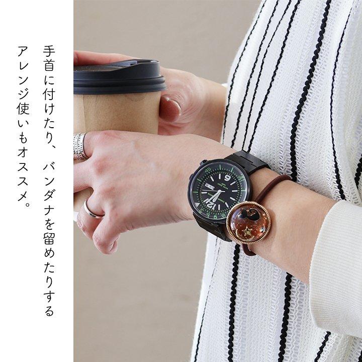 ヘアゴム ヘアブレス ブレスレット ヘア アクセサリー 髪飾り レディース レジン 黒猫 月 星 ドーム型 プレゼント 贈り物 PATY パティ (メール便01) | PATY | 19