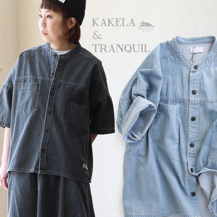 PATY シャツ 半袖 レディース デニムシャツ スタンドネック ワイド 