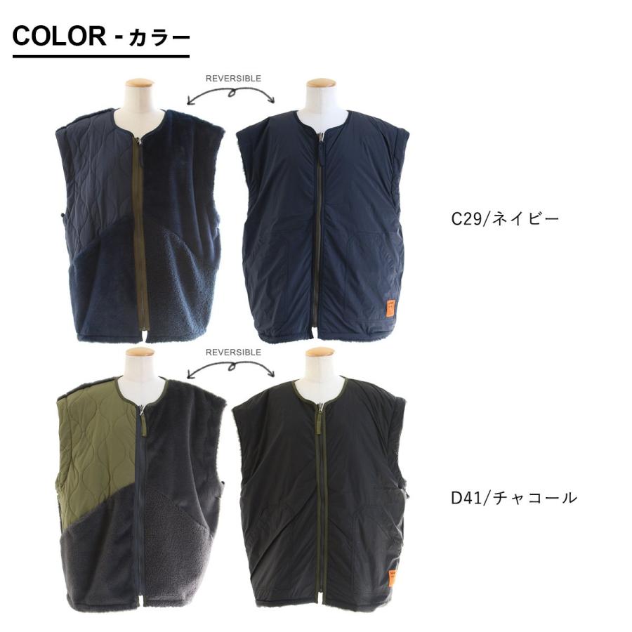 PATY ベスト レディース 重ね着 異素材切り替え リバーシブル