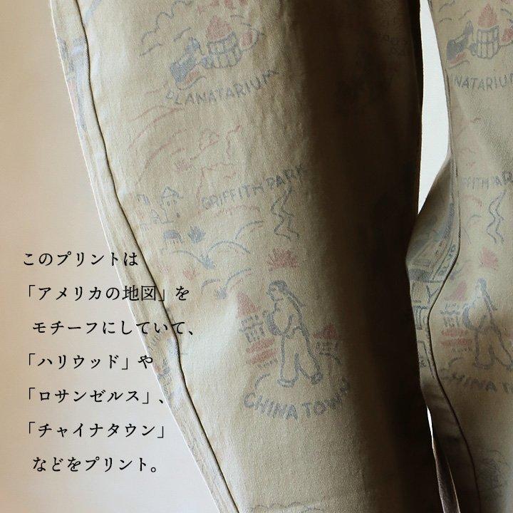パンツ コクーン サルエル テーパード レディース プリント 地図柄 綿100％ コットン ウエストゴム ゆったり 体型カバー パティ | PATY | 04