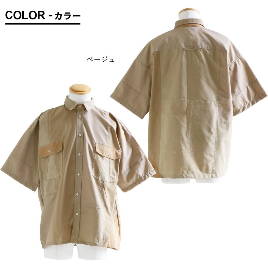 PATY シャツ 半袖シャツ メンズ レディース 古着 リメイク パッチ 