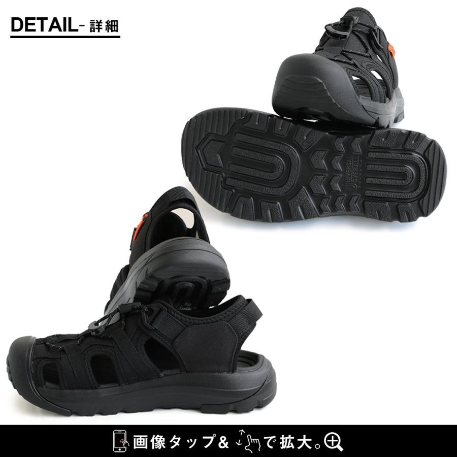 サンダル レースアップサンダル メンズ レディース 疲労軽減 厚底 疲れにくい 滑りにくい ブラック | PATY | 15