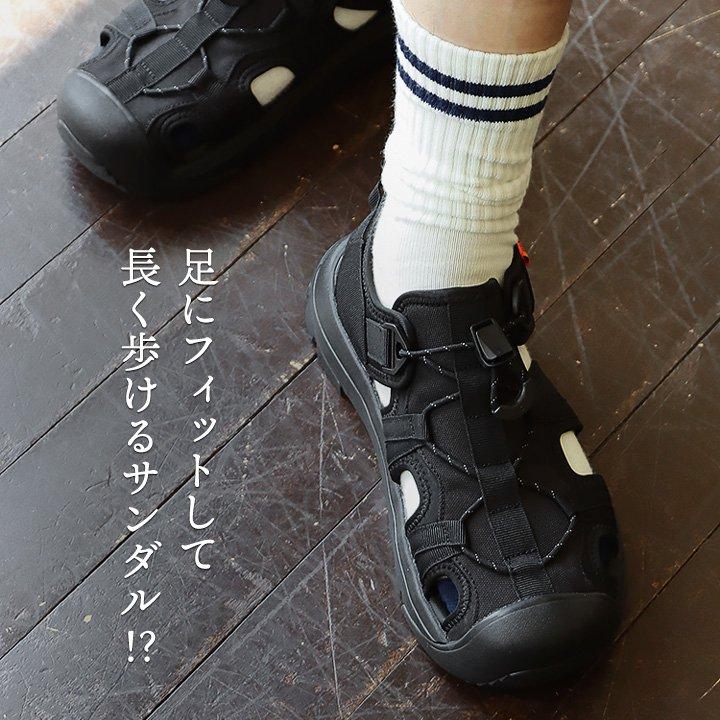 サンダル レースアップサンダル メンズ レディース 疲労軽減 厚底 疲れにくい 滑りにくい ブラック | PATY | 05
