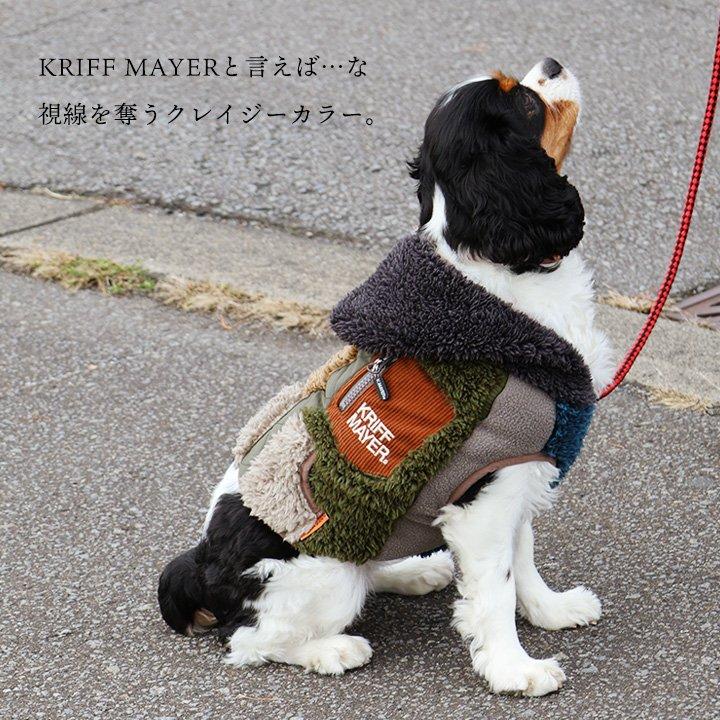 ダルメシアンタッチ犬刺繍 リバーシブル フリース ナイロン