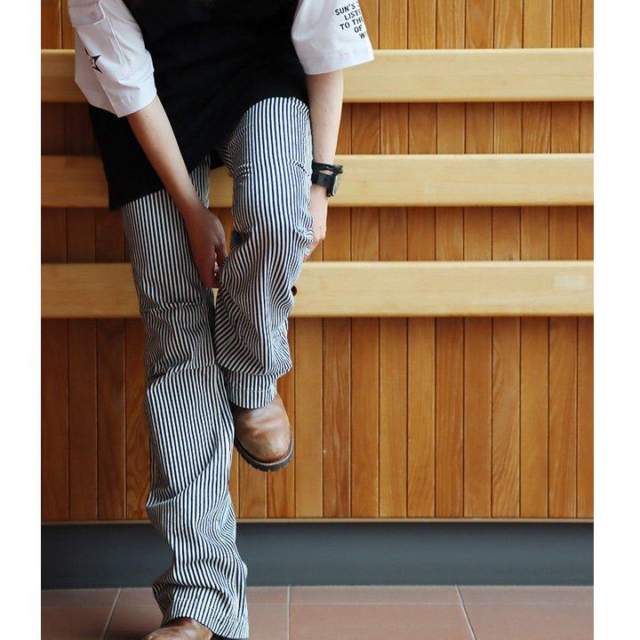 PATY ヒッコリー デニムパンツ レディース ストレート デニム フレア