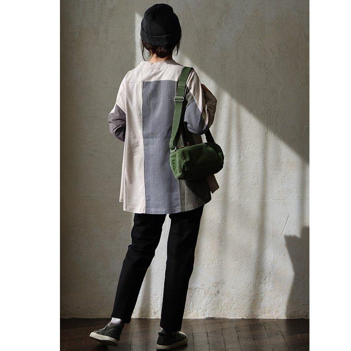 カットソー プルオーバー 長袖 レディース クルーネック 着痩せ お尻隠れる 配色 異素材切り替え 綿100％ コットン 天竺 | PATY | 13