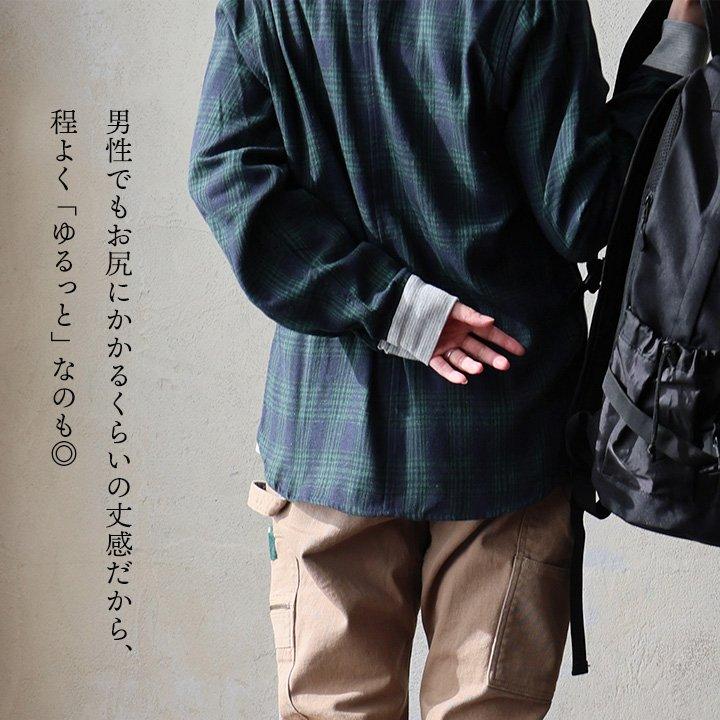 gym master ジムマスター シャツ 長袖 メンズ レディース 袖リブ チェック カジュアル バンドカラー ショールカラー 2WAY パティ | PATY | 13