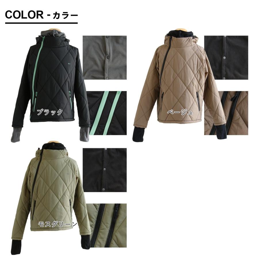 ダウン パーカー サイクリングパーカー メンズ レディース 冬 アウター ハイネック 撥水 防風 サーモライト 斜めジップ パティ ＆CLOUd アンクラウド | PATY | 04