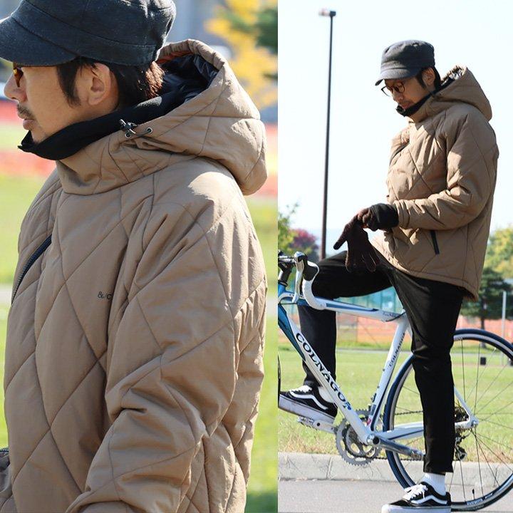 ダウン パーカー サイクリングパーカー メンズ レディース 冬 アウター ハイネック 撥水 防風 サーモライト 斜めジップ パティ ＆CLOUd アンクラウド | PATY | 11