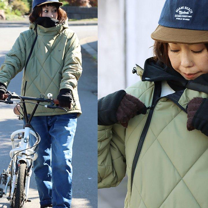 ダウン パーカー サイクリングパーカー メンズ レディース 冬 アウター ハイネック 撥水 防風 サーモライト 斜めジップ パティ ＆CLOUd アンクラウド | PATY | 12