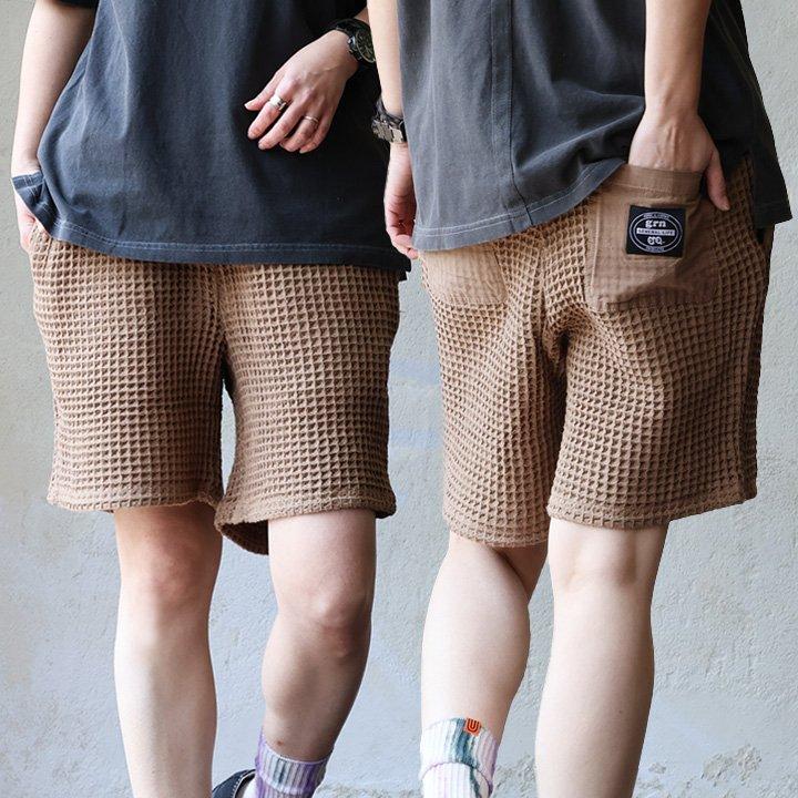 パンツ ショートパンツ イージー メンズ レディース ワッフル 綿100 コットン リップストップ 通気性 涼しい ゆったり パティ | PATY