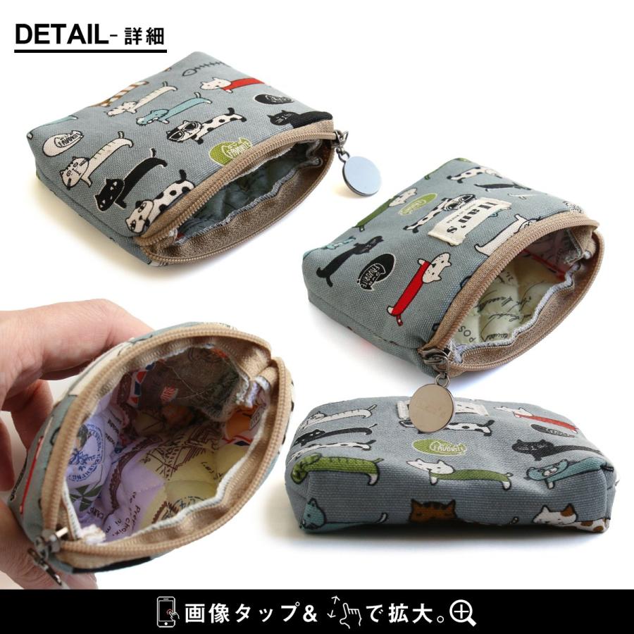 財布 ウォレット ポーチ 小物入れ 小銭入れ コインケース マルチケース 総柄 プリント 猫 ネコ ジップ コン パクト パティ (メール便12) | PATY | 18