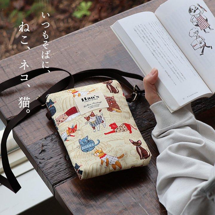 ショルダーバッグ スマホバッグ バッグ ポーチ 縦長 総柄 ねこ ネコ 猫 アニマル 動物 ZOO プリント ジップ (メール便25) | PATY | 10