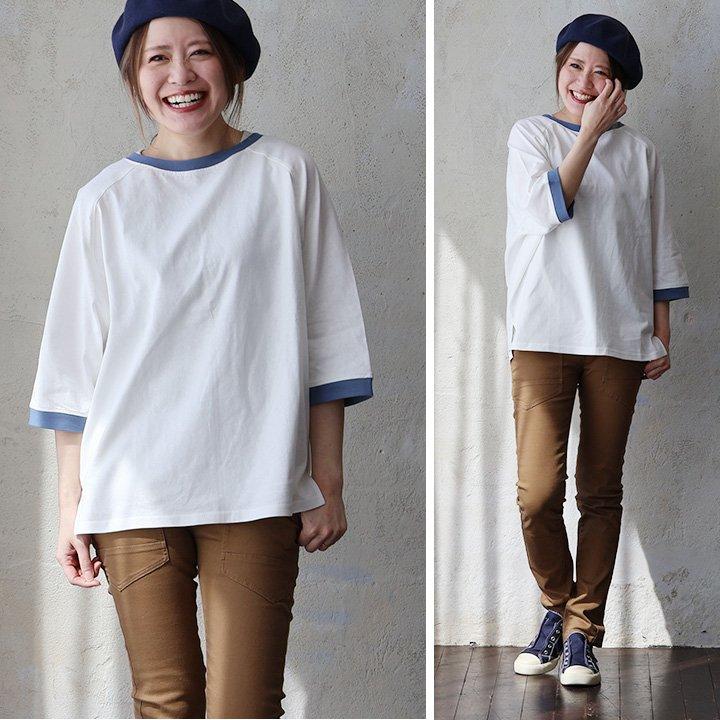 ドルマン tシャツ レディース 5分袖 しっかり 綿100％ ワイド 着痩せ ボートネック 二の腕 カバー 夏 パティ Souple スプル (メール便50) | PATY | 20