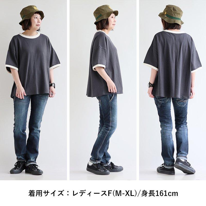 PATY Tシャツ 5分袖 リンガーT レディース クルーネック 配色切り替え