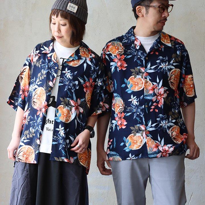 PATY アロハシャツ 開襟シャツ 5分袖 メンズ レディース 総柄 花
