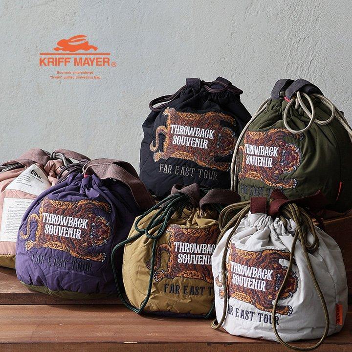 KRIFF MAYER クリフメイヤー バッグ 巾着 ショルダー ハンドバッグ メンズ レディース 2WAY トラ 刺繍 ナイロン 中綿 キルティング パティ (メール便50) | KRIFF MAYER | 09