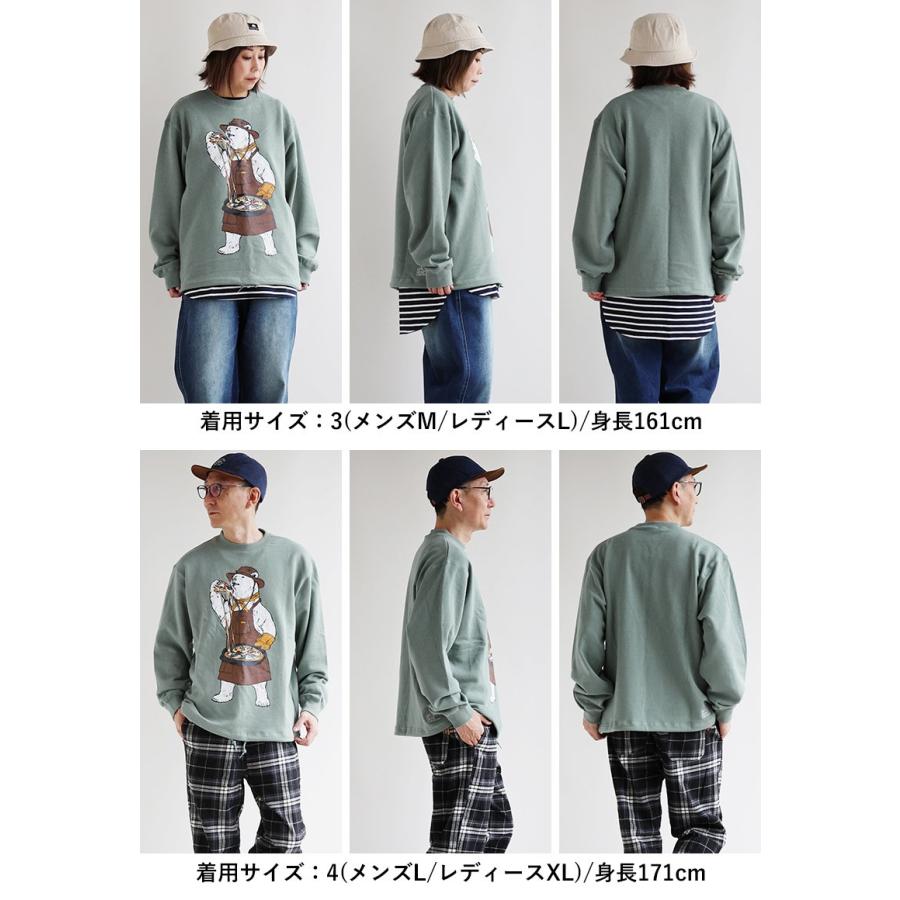 go slow caravan ゴースローキャラバン スウェット トレーナー 長袖 メンズ レディース クルーネック シロクマ クマ プリント 綿100 ヘビーウェイト パティ | PATY | 10