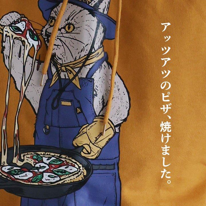 go slow caravan ゴースローキャラバン パーカー 長袖 メンズ レディース アニマル プリント ネコ 猫 綿100 コットン ヘビーウェイト タフ 裏毛 ゆったり パティ | PATY | 03