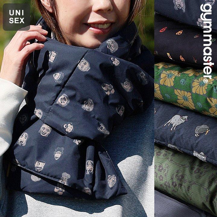 gym master ジムマスター マフラー ストール ネックウォーマー メンズ レディース 総柄 ハッピーペイント リップストップ 中綿 暖かい パティ | PATY