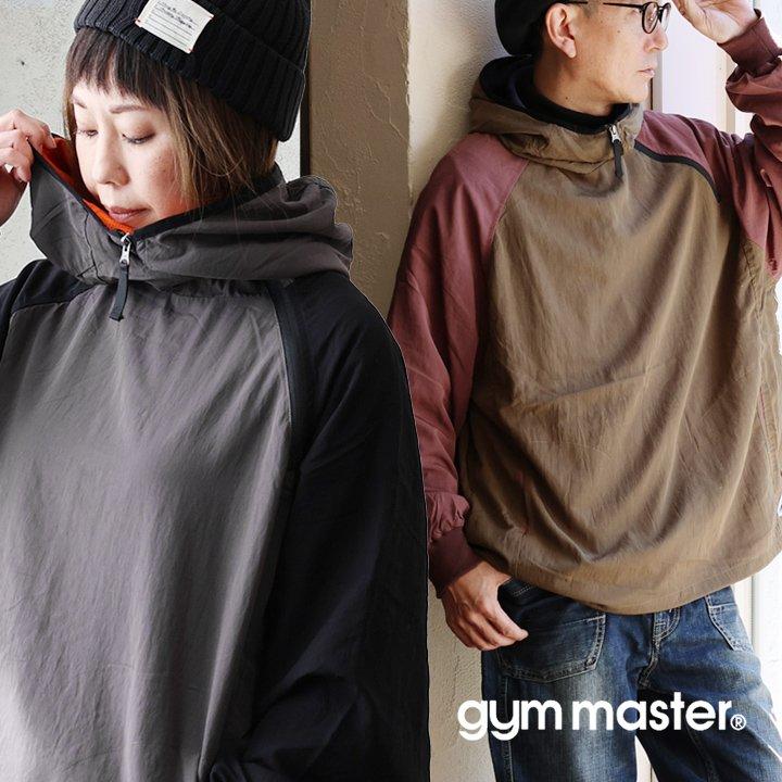 gym master ジムマスター ライトアウター フーディー ハイネックフード 長袖 メンズ レディース 斜めジップ 配色 裏地付き パティ | PATY