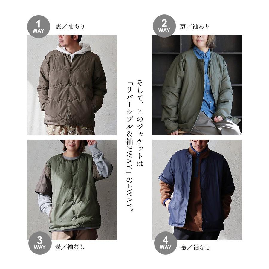gym master ジムマスター ジャケット キルティング 5分袖 長袖 リバーシブル ノーカラー 中綿 軽い 暖かい 重ね着 パティ | PATY | 15