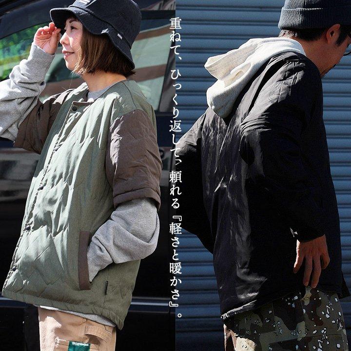 gym master ジムマスター ジャケット キルティング 5分袖 長袖 リバーシブル ノーカラー 中綿 軽い 暖かい 重ね着 パティ | PATY | 06