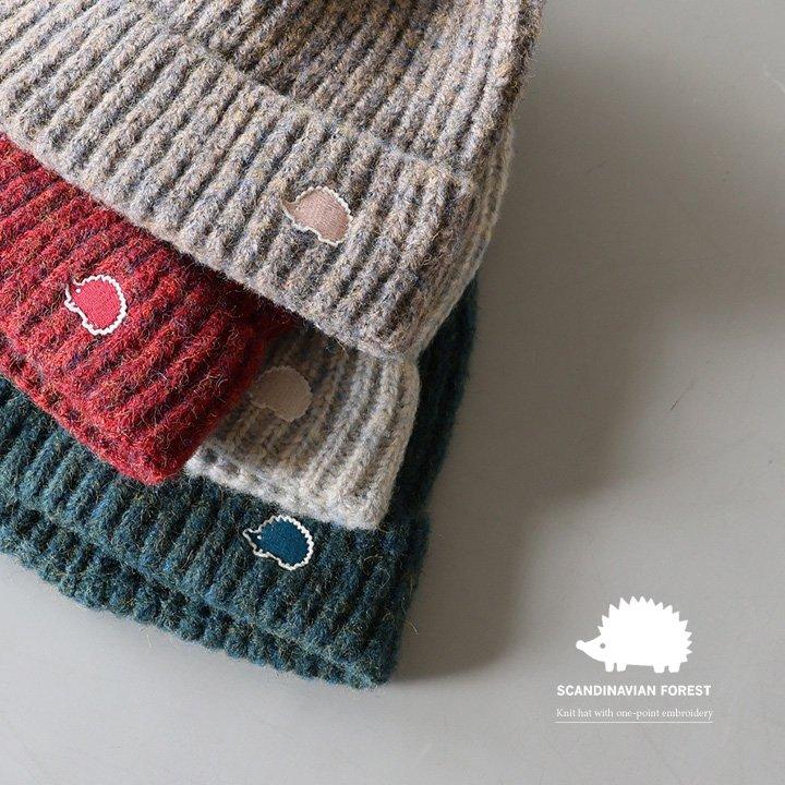 SCANDINAVIAN FOREST スカンジナビアンフォレスト ニット帽 帽子 レディース ニット メランジ ピスネーム ハリネズミ 刺繍 防寒 暖かい カジュアル (メール便50) | PATY | 19