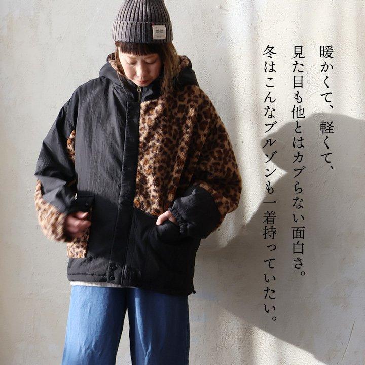 PATY ブルゾン フード付き レディース 異素材切り替え ナイロン ボア